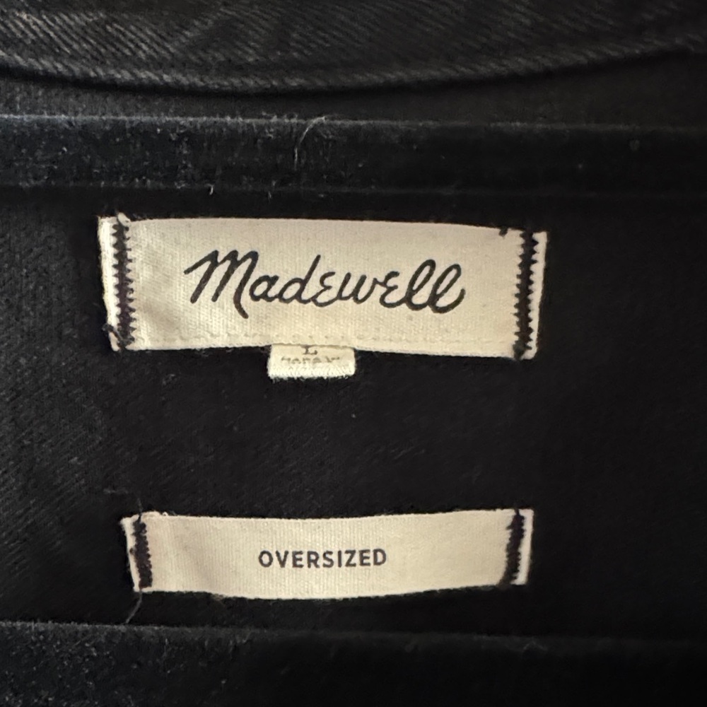 Madewell Women's Oversized  Black Denim Jacket- Size Large - Picture 2 of 4